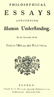 Philosophical Essays title page (1748) Philosophical Essays concerning Human Understanding, title page (1748)